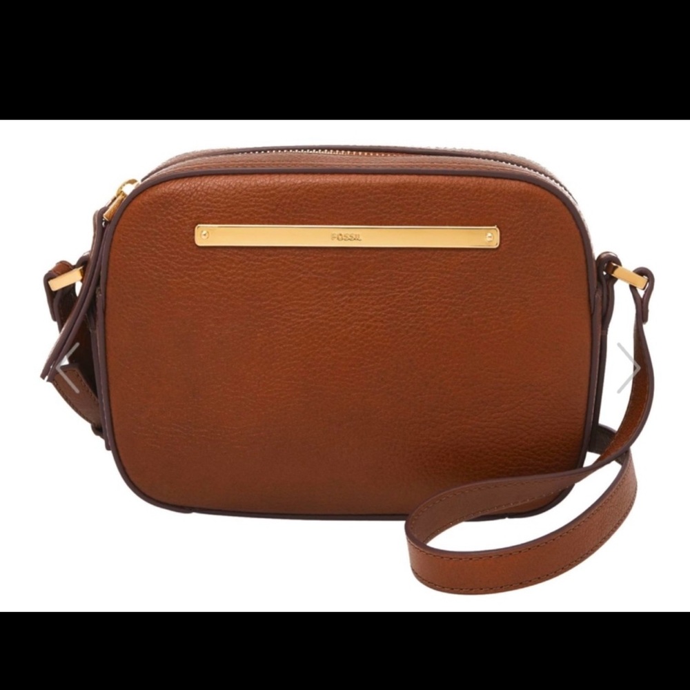 NEW Fossil “Liza” Saddle Brown Camera Crossbody Bag